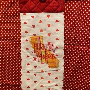 Handmade hanging hand towel-California